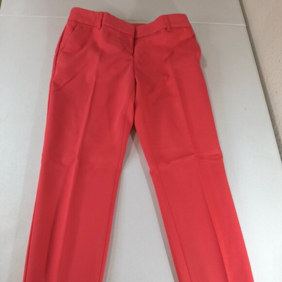 Express Columnist Ankle Low Rise Size 00 Short Hot Coral Stretch Pants - Picture 3 of 10